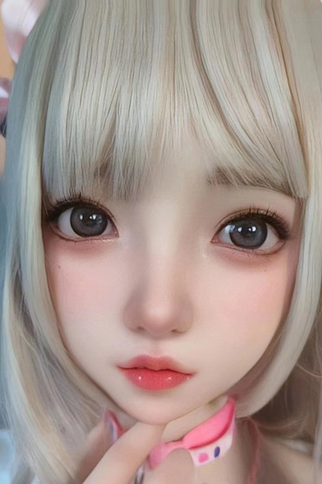 Silicone Doll Head, Lovely Girl Sex Doll Head, Hair Transplant / Wig , No Oral ,#DG