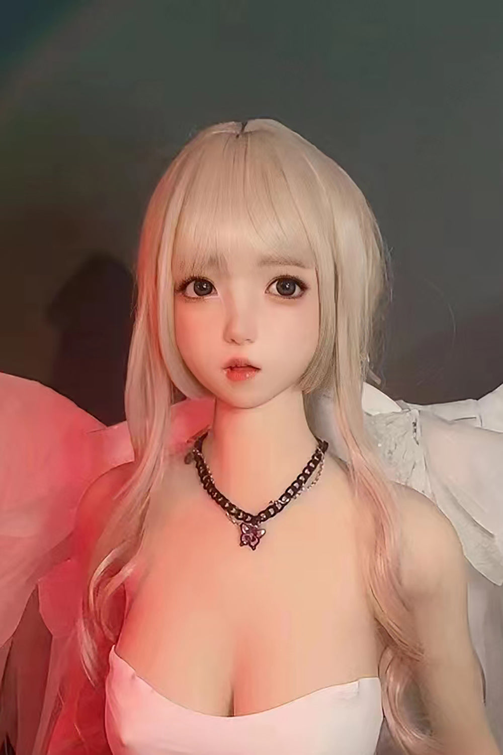 TPE Doll Head, Lovely Girl Sex Doll Head, with Wig and Mouth, M16 Doll Accessories, Life-size Doll Parts, #DG