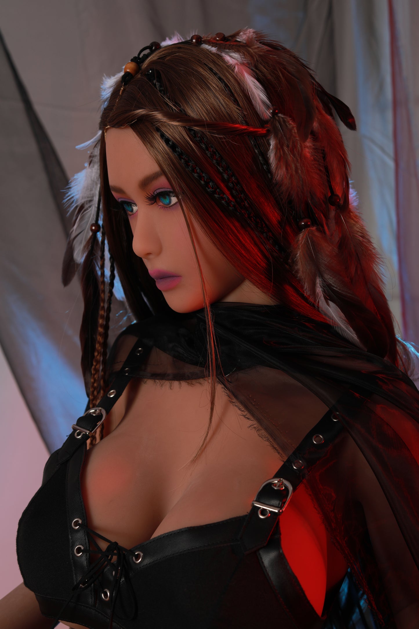 158cm / 5ft2 Big Breast TPE Sex Dolls , Mysterious Girl Love Dolls with 2 Wigs , Oral Hole ,#LA