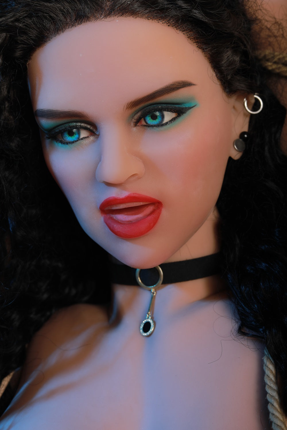 TPE Doll Head, Cool Girl Lifelike Sex Doll Head, Soft Doll Head with Wigs & Oral Hole ,#LA