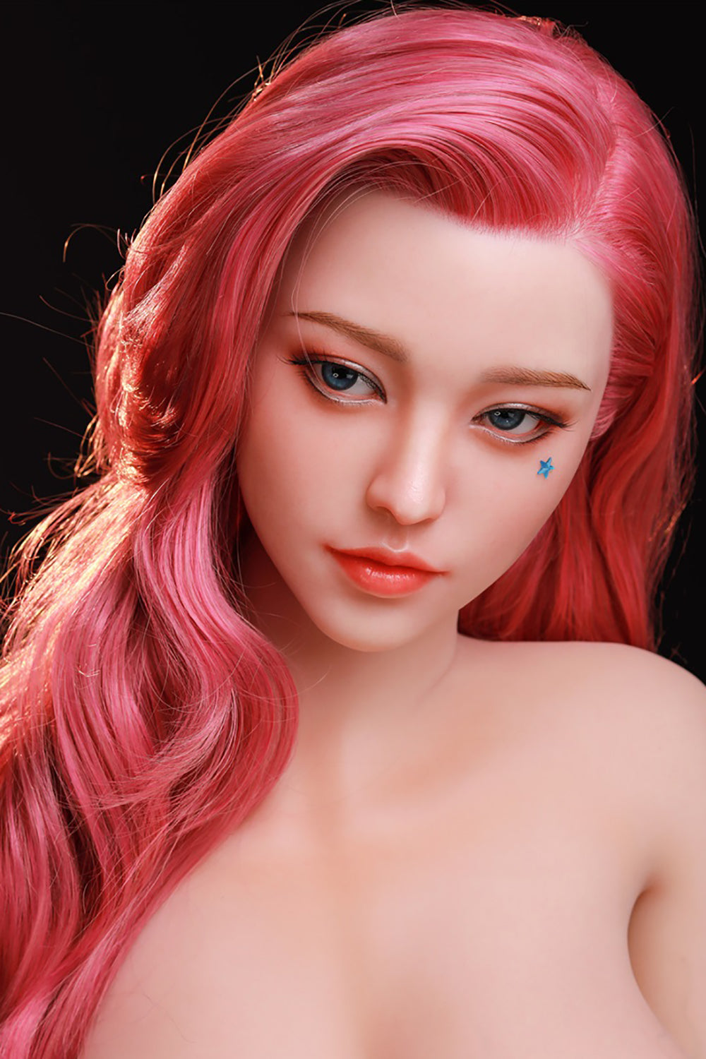 Silicone Doll Head, OL Lifelike Sex Doll Head, Sexy Teacher, Hair Transplant / Implant Hair , No Oral ,#LA