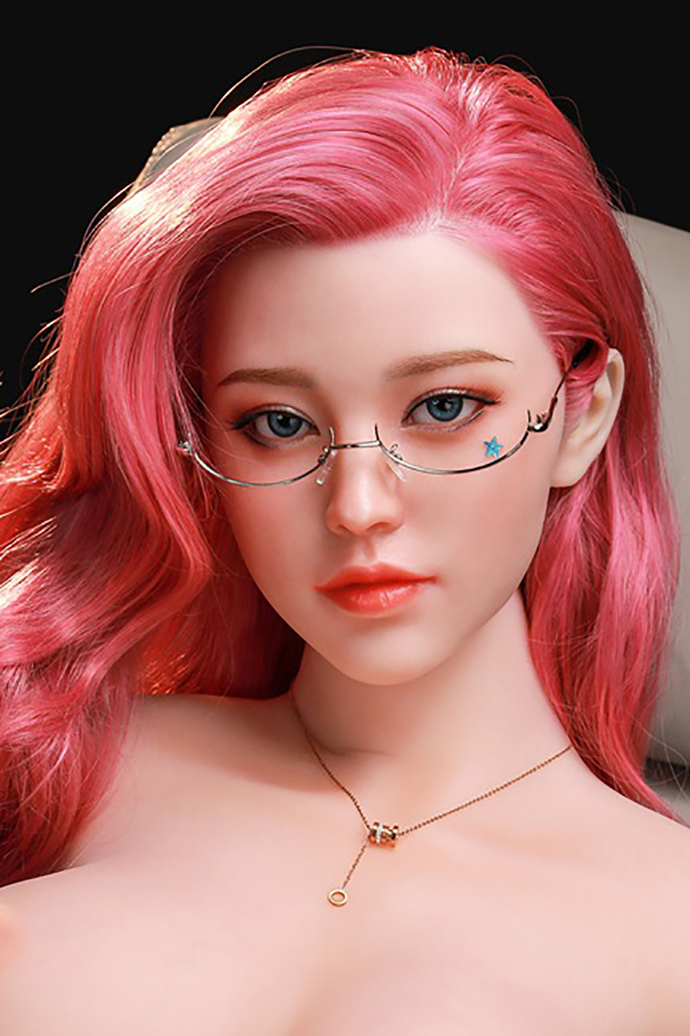 Silicone Doll Head, OL Lifelike Sex Doll Head, Sexy Teacher, Hair Transplant / Implant Hair , No Oral ,#LA