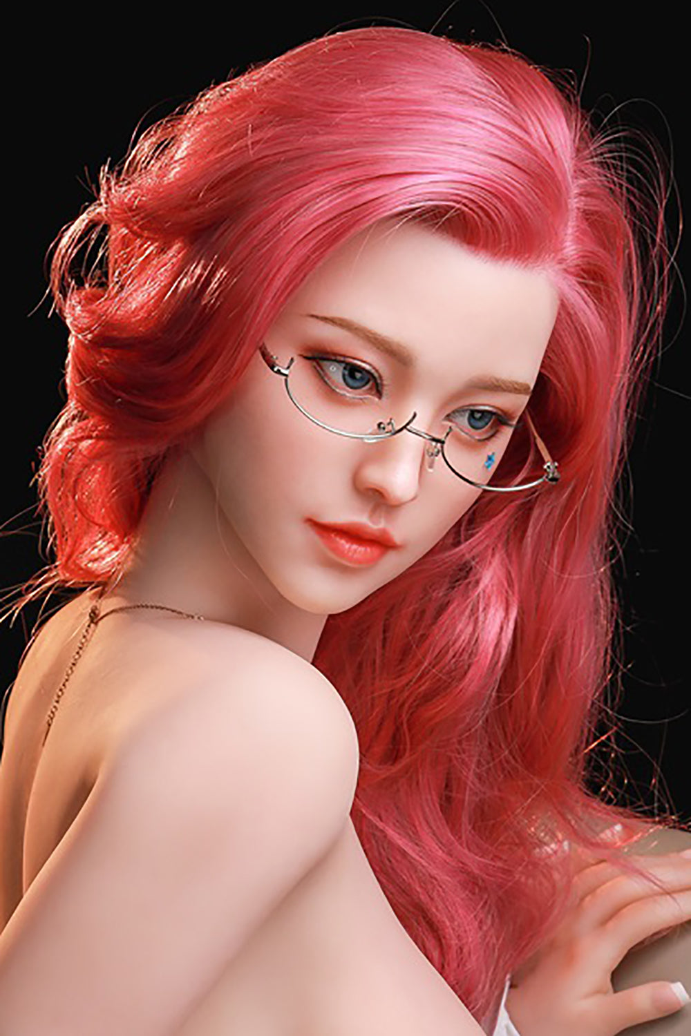 Silicone Doll Head, OL Lifelike Sex Doll Head, Sexy Teacher, Hair Transplant / Implant Hair , No Oral ,#LA