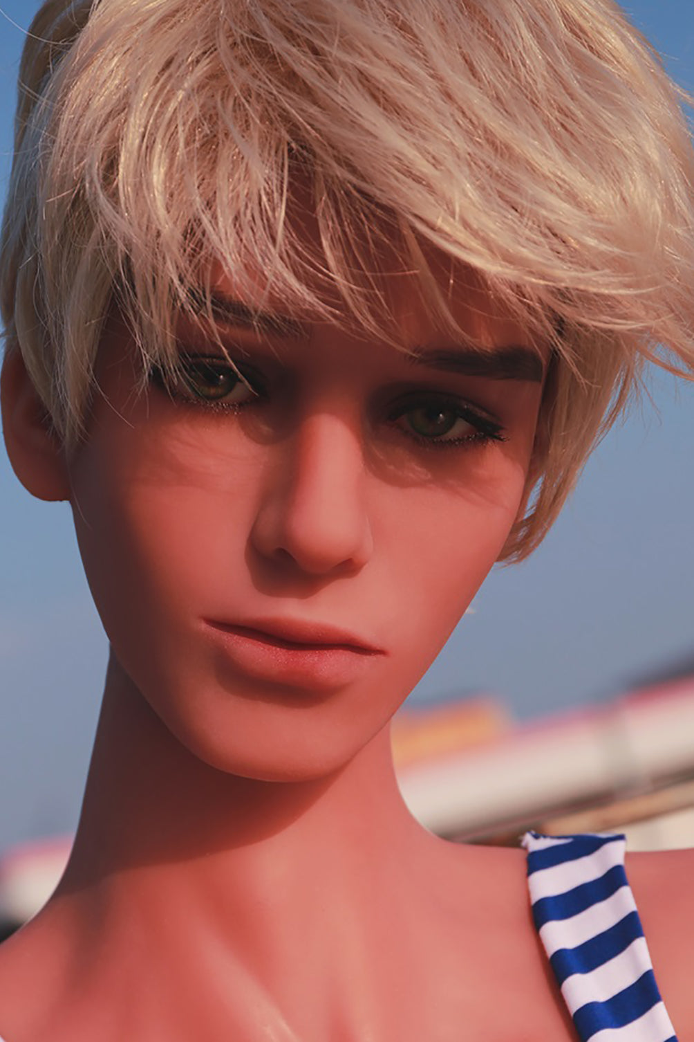 TPE Doll Head, Male Head, Handsome Boy, Lifelike Doll Head, Soft Doll Head with Wigs & Oral Hole ,#LA