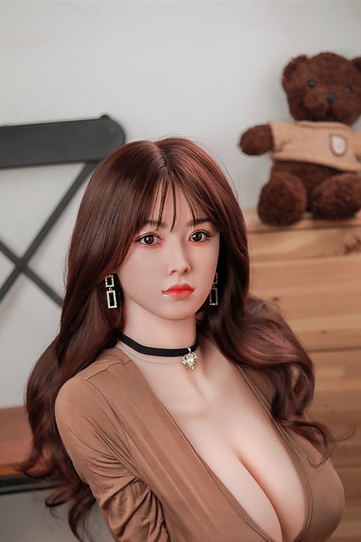 Silicone Doll Head, Sweet Lifelike Sex Doll Head, Hair Transplant / Implant Hair , No Oral ,#LA