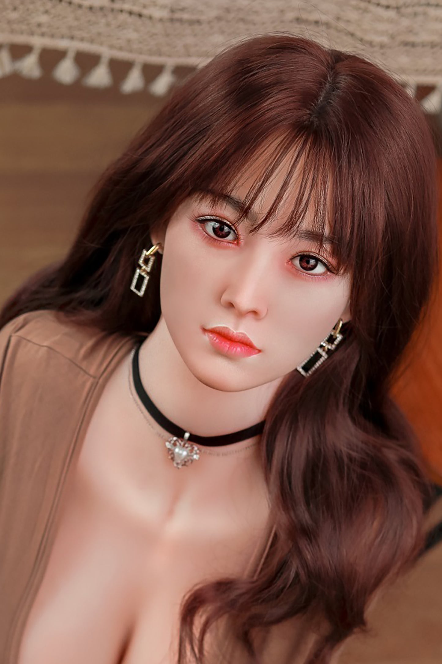Silicone Doll Head, Sweet Lifelike Sex Doll Head, Hair Transplant / Implant Hair , No Oral ,#LA