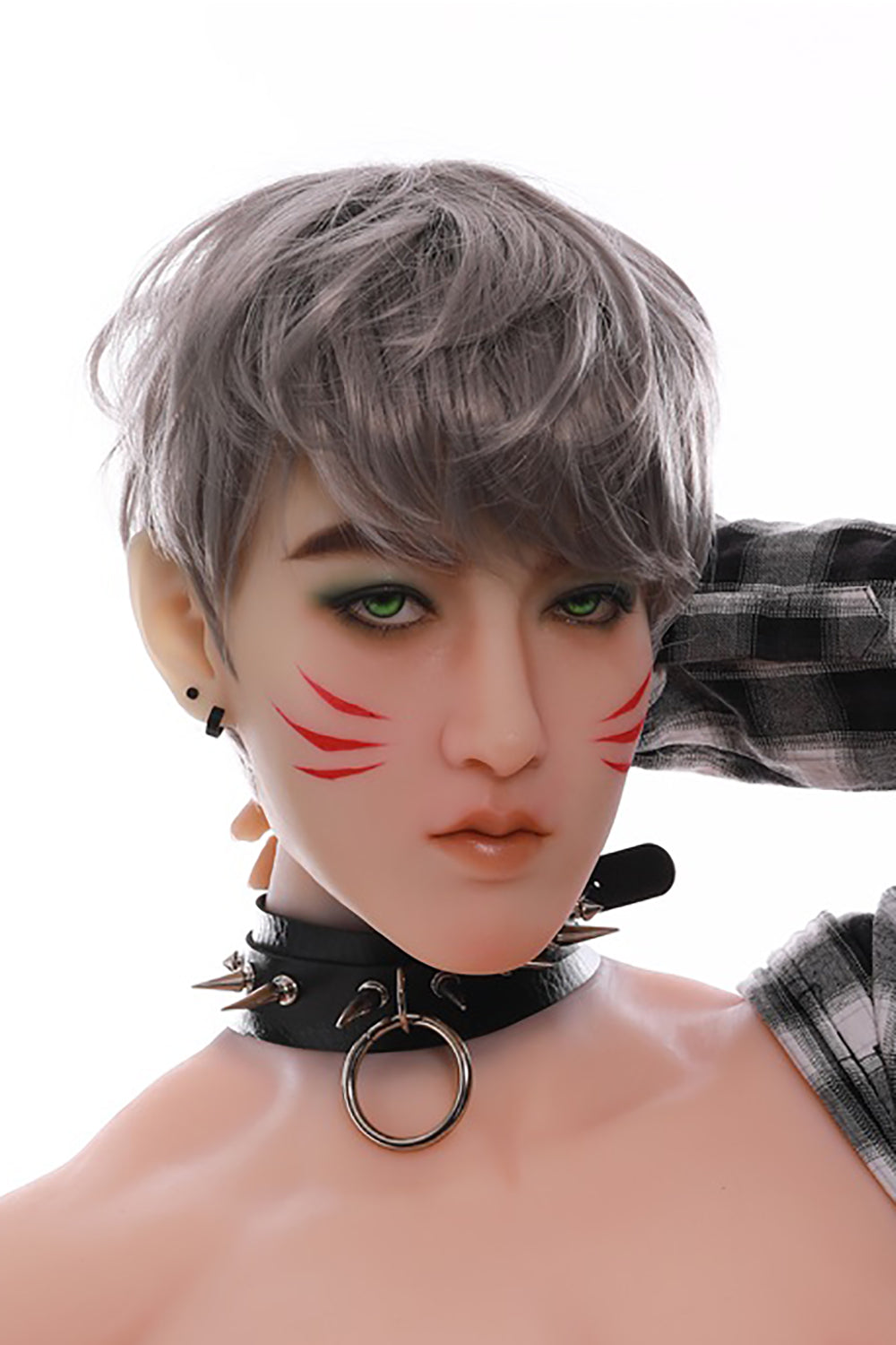 TPE Doll Head, Male Head, Cute Young Boy, Lifelike Doll Head, Soft Doll Head with Wigs & Oral Hole ,#LA