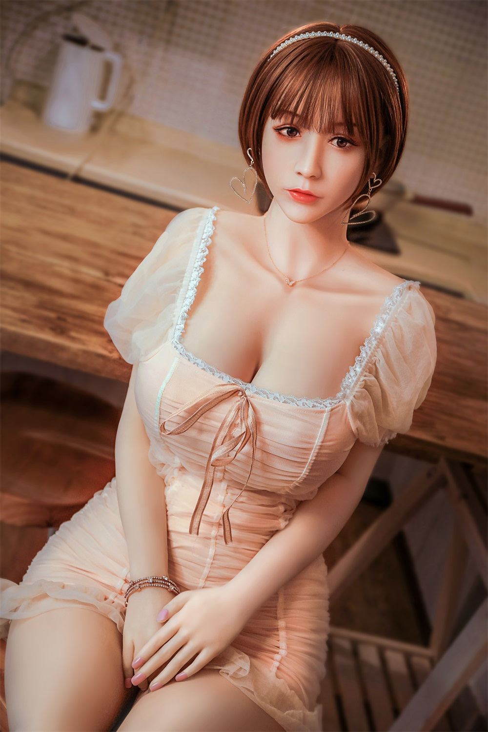 158cm / 5ft2 Big Breast TPE Sex Dolls ,Sweet Curvy Love Dolls with Wigs , Oral Hole ,#LA