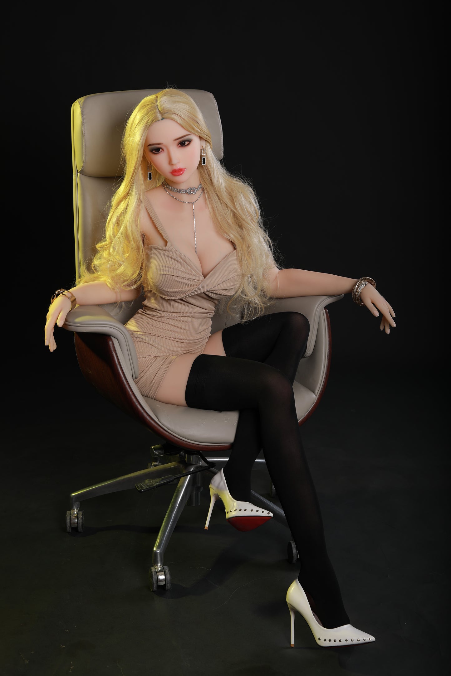 165cm / 5ft5 Big Breast TPE Sex Dolls ,Nightclub Fashion Girl Love Dolls with Wigs , Oral Hole ,#LA