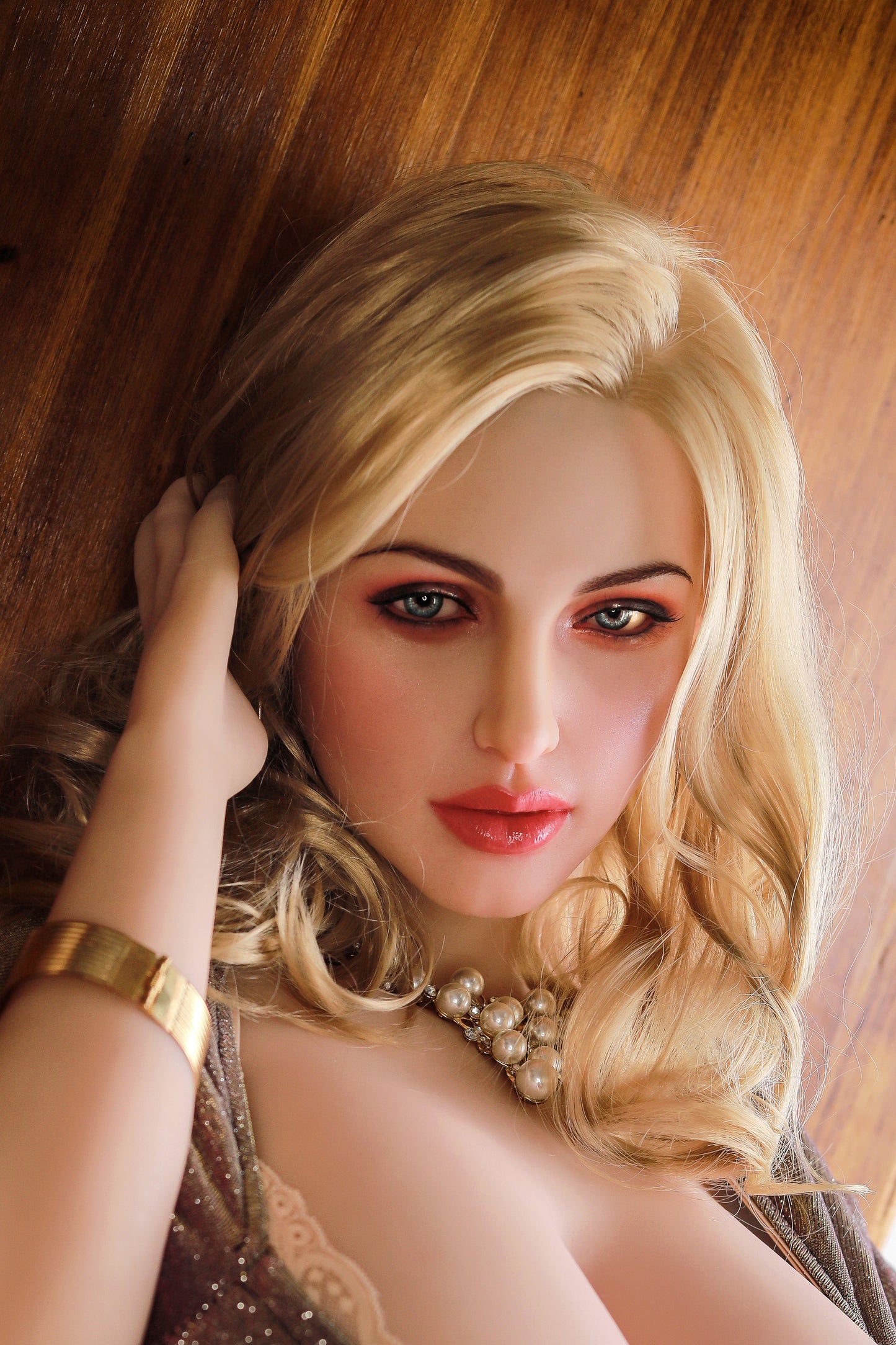Silicone Doll Head, Sexy Lifelike Sex Doll Head, Hair Transplant / Implant Hair , No Oral ,#LA