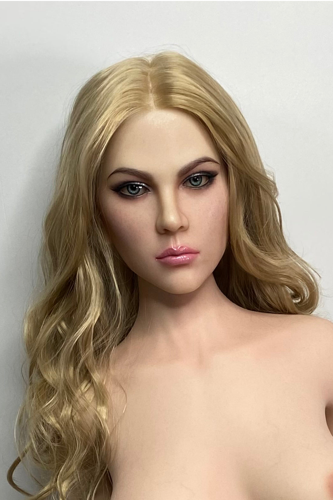 Silicone Doll Head, Flesh, Elegant Lifelike Sex Doll Head, Hair Transplant / Implant Hair , No Oral ,#LA
