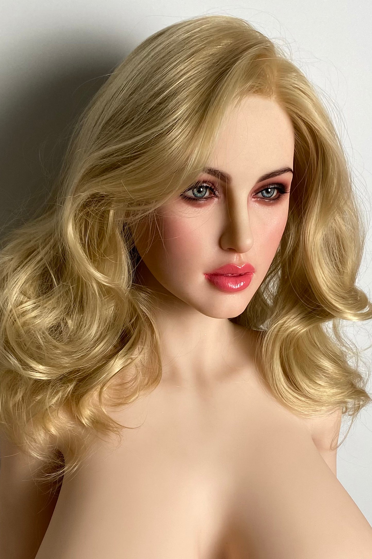 Silicone Doll Head, Sexy Lifelike Sex Doll Head, Hair Transplant / Implant Hair , No Oral ,#LA