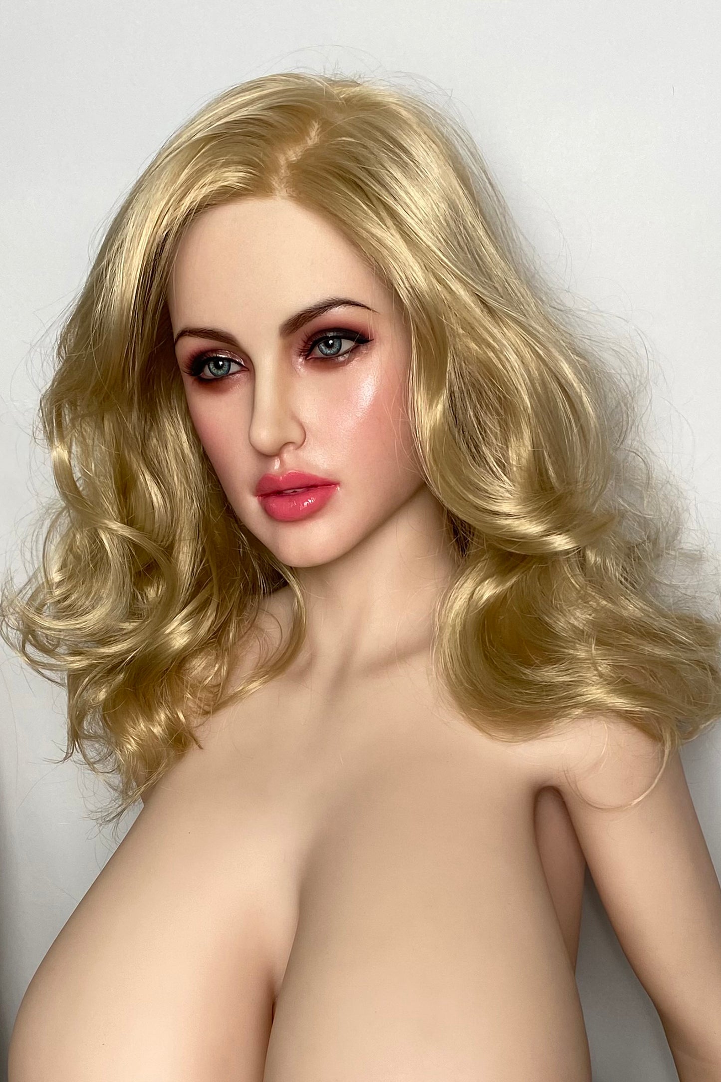 Silicone Doll Head, Sexy Lifelike Sex Doll Head, Hair Transplant / Implant Hair , No Oral ,#LA