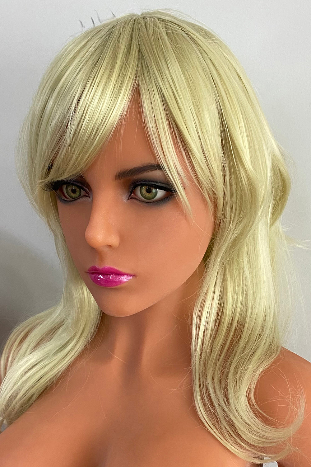 TPE Doll Head, Sexy Lifelike Sex Doll Head, Soft Doll Head with Wigs & Oral Hole ,#LA