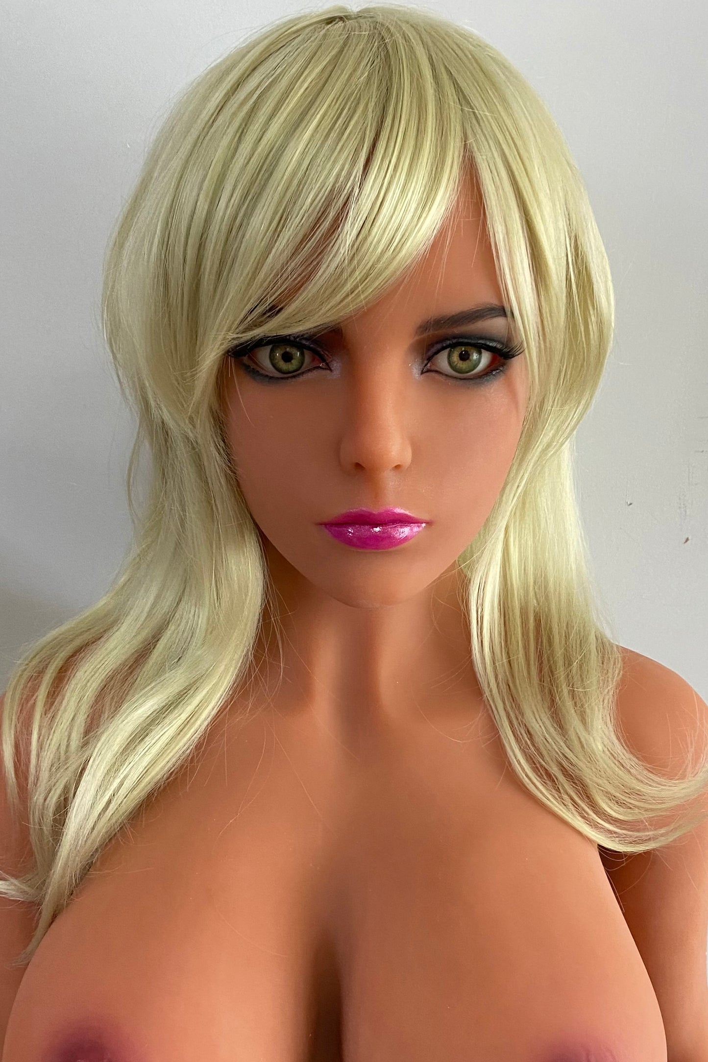 TPE Doll Head, Sexy Lifelike Sex Doll Head, Soft Doll Head with Wigs & Oral Hole ,#LA
