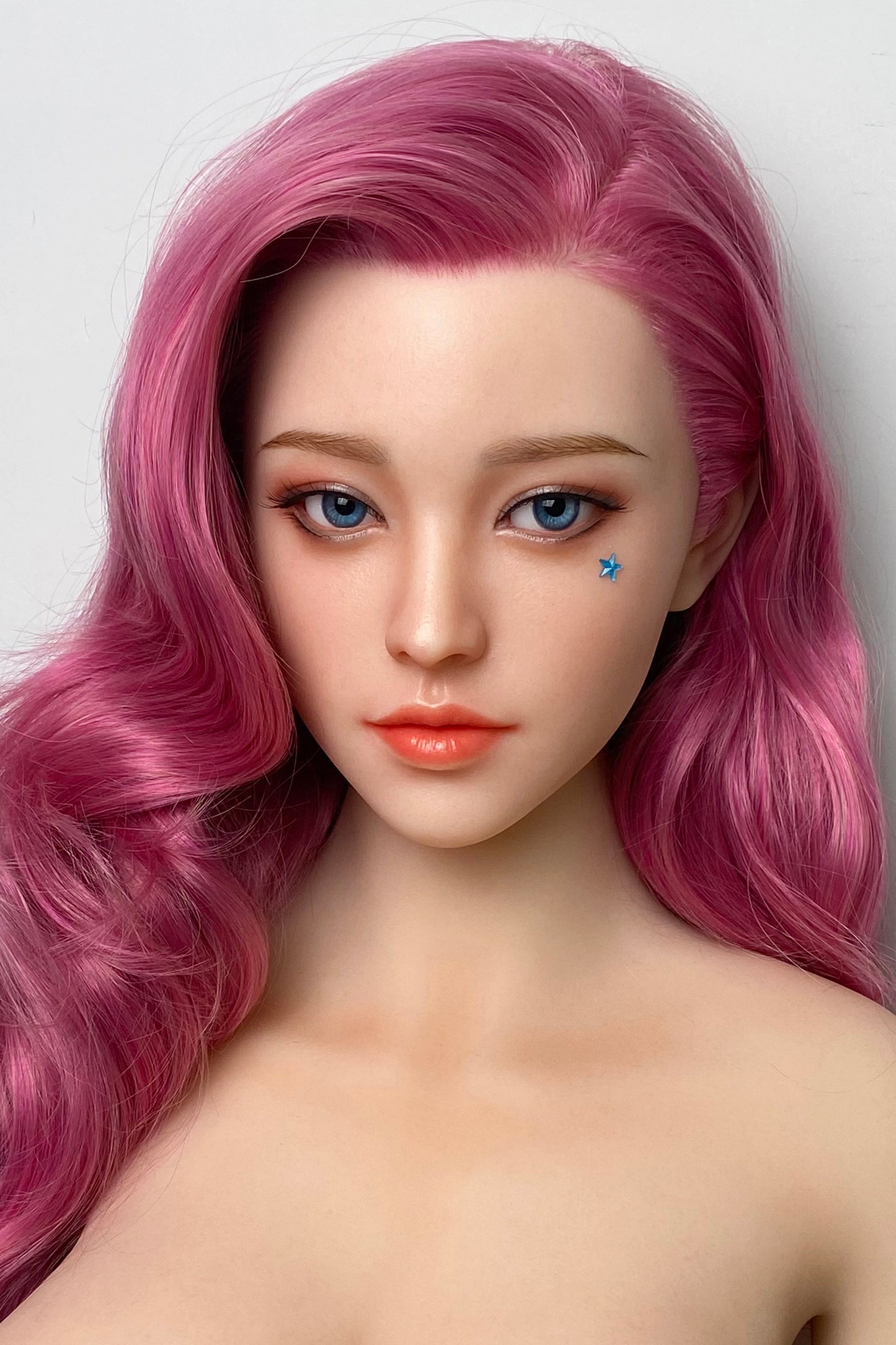 Silicone Doll Head, OL Lifelike Sex Doll Head, Sexy Teacher, Hair Transplant / Implant Hair , No Oral ,#LA