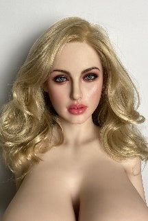 Silicone Doll Head, Sexy Lifelike Sex Doll Head, Hair Transplant / Implant Hair , No Oral ,#LA