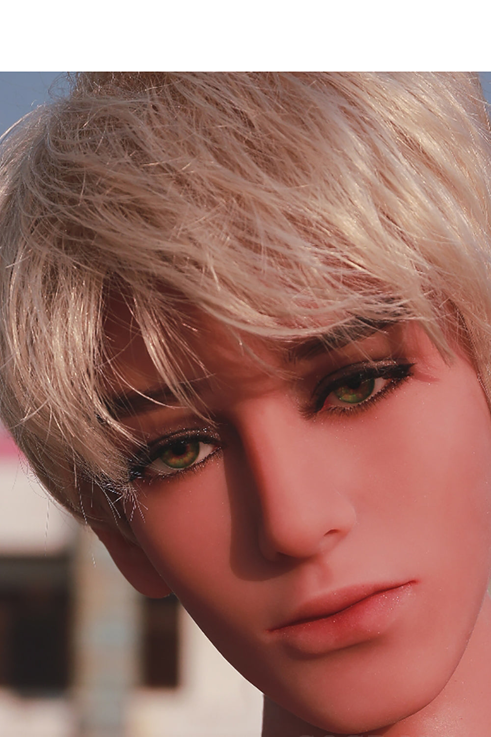TPE Doll Head, Male Head, Handsome Boy, Lifelike Doll Head, Soft Doll Head with Wigs & Oral Hole ,#LA
