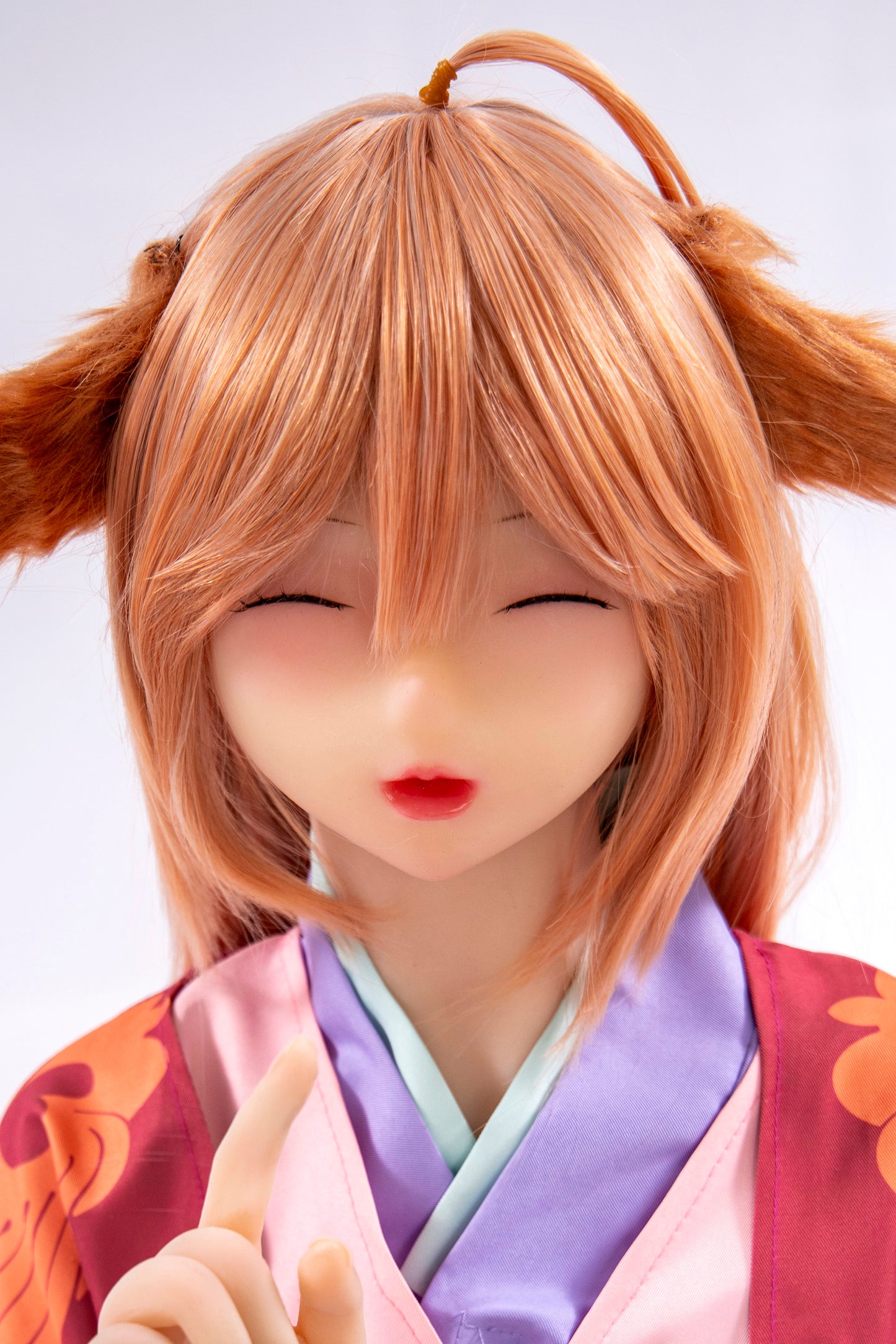 TPE Doll Head, Anime Doll Heads, Tushan Susu Sex Doll Head, Soft Doll Head with Wig & Oral Hole ,#DG