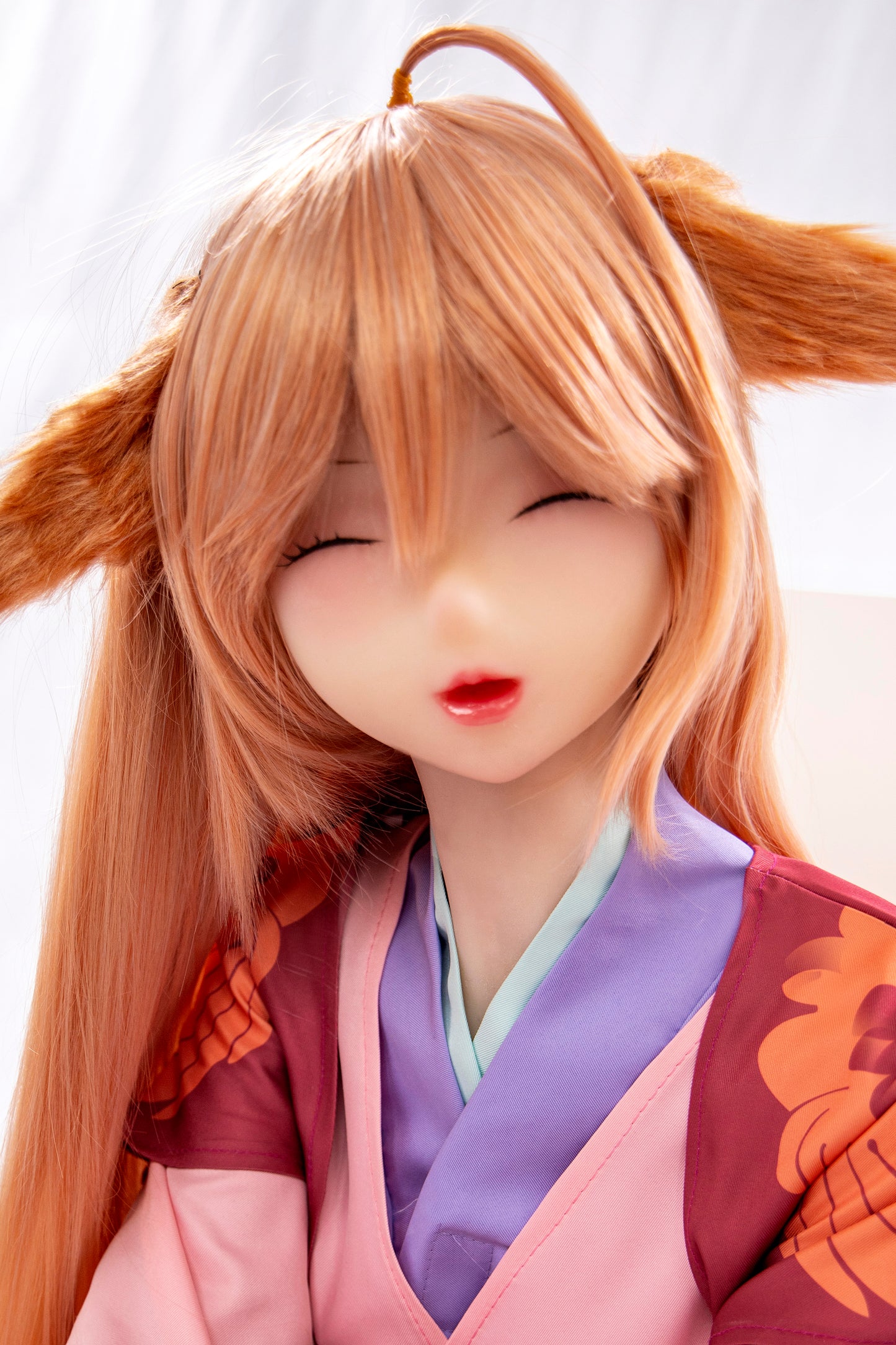 TPE Doll Head, Anime Doll Heads, Tushan Susu Sex Doll Head, Soft Doll Head with Wig & Oral Hole ,#DG