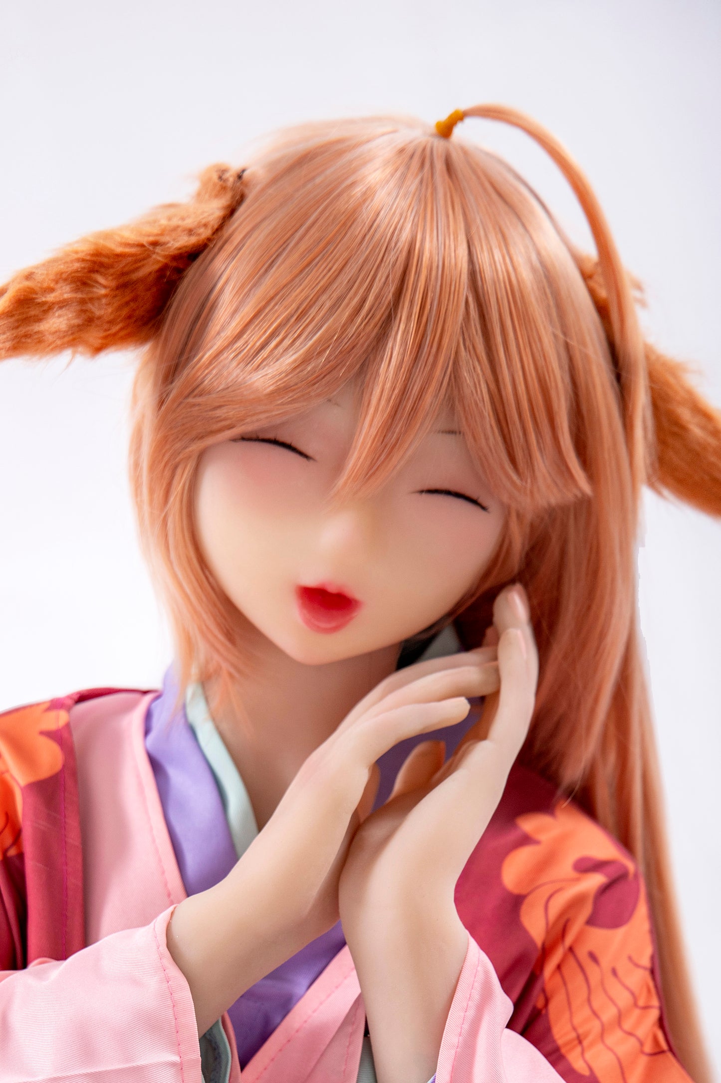 TPE Doll Head, Anime Doll Heads, Tushan Susu Sex Doll Head, Soft Doll Head with Wig & Oral Hole ,#DG