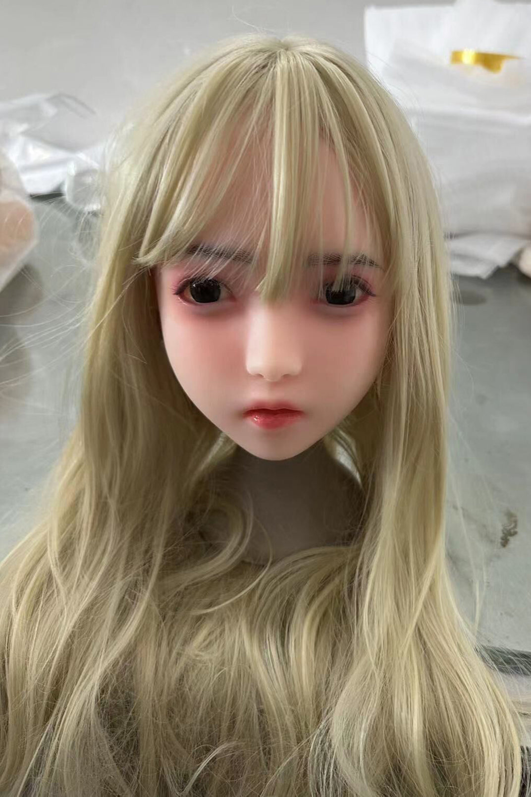 Silicone Doll Head, Lovely Girl Sex Doll Head, Hair Transplant / Wig , No Oral ,#DG