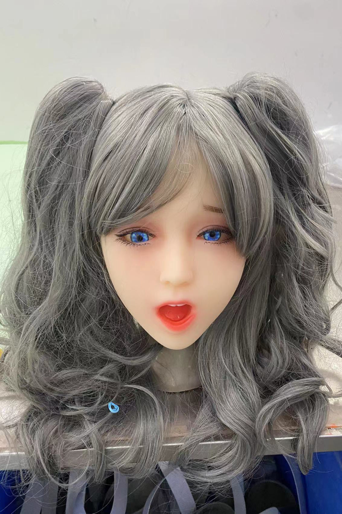 TPE Doll Head, Elf Girl with Pointy Ears, Sex Doll Head with Elf Ears,  Wigs & Oral Hole, #DG