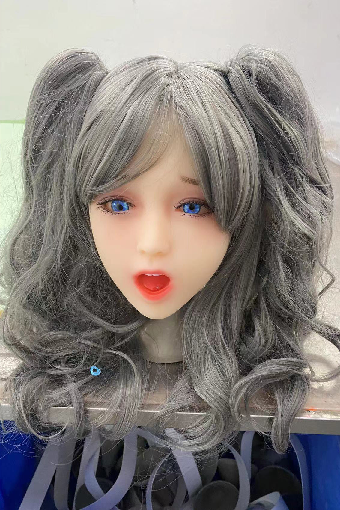 TPE Doll Head, Elf Girl with Pointy Ears, Sex Doll Head with Elf Ears,  Wigs & Oral Hole, #DG