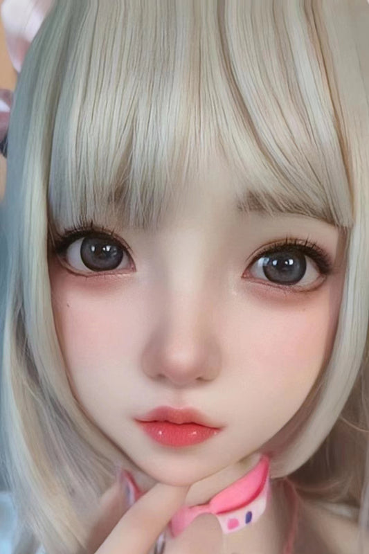 TPE Doll Head, Lovely Girl Sex Doll Head, with Wig and Mouth, M16 Doll Accessories, Life-size Doll Parts, #DG