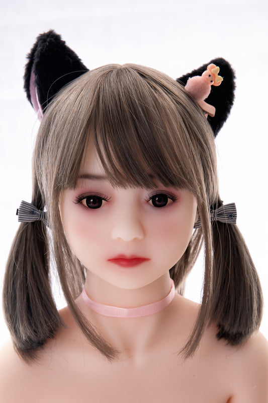 TPE Doll Head, Adorable Girl Sex Doll Head, Soft Doll Head with Wigs & Oral Hole ,#DG