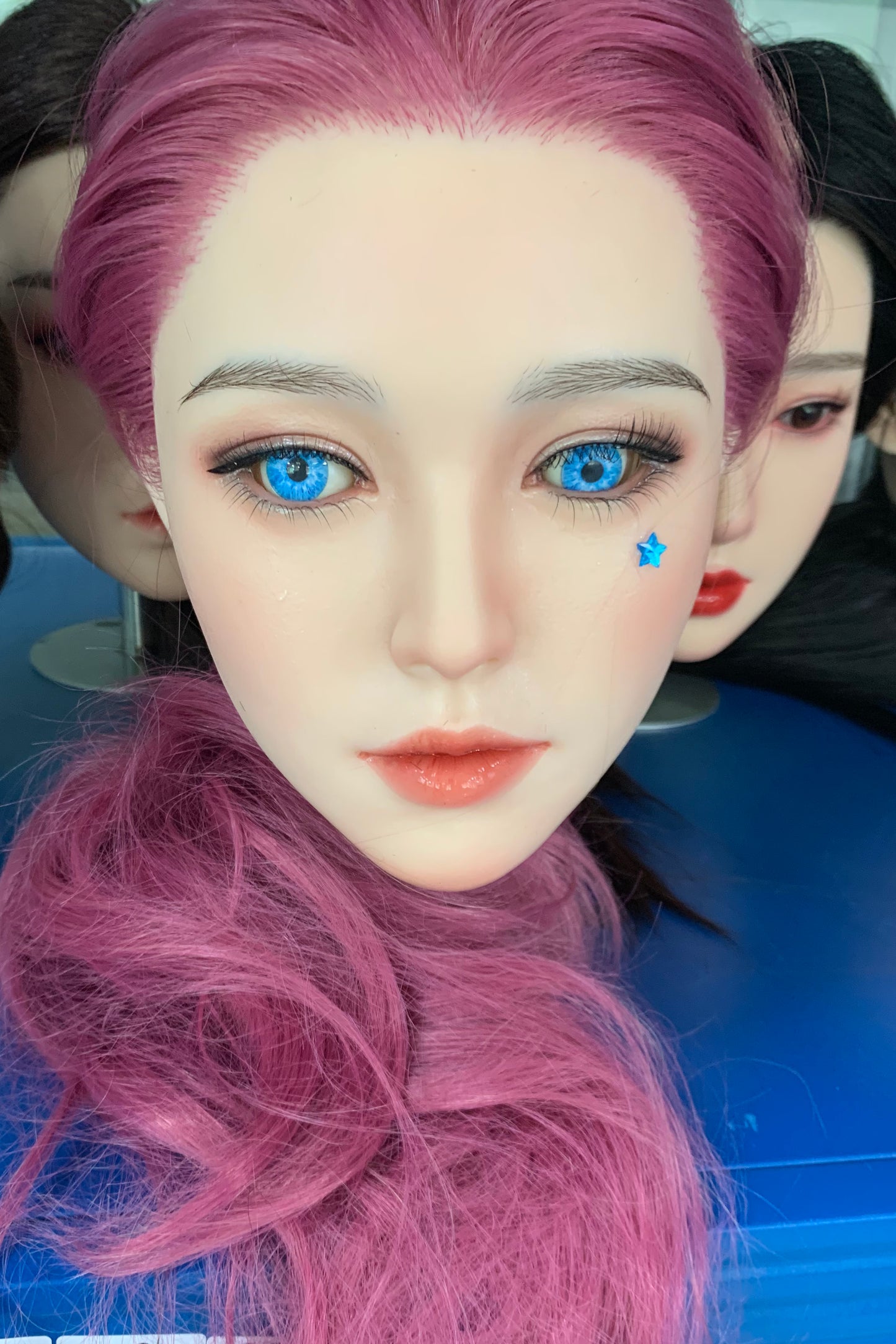 Silicone Doll Head, Elegant Lifelike Sex Doll Head, Hair Transplant / Implant Hair , No Oral ,#LA