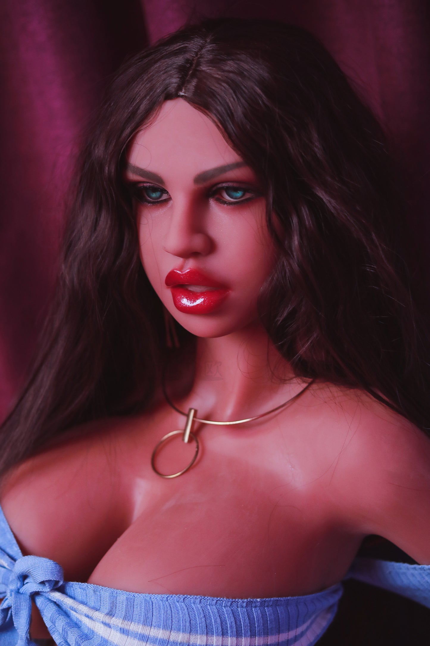 TPE Doll Head, Sexy Lifelike Sex Doll Head, Soft Doll Head with Wigs & Oral Hole ,#LA