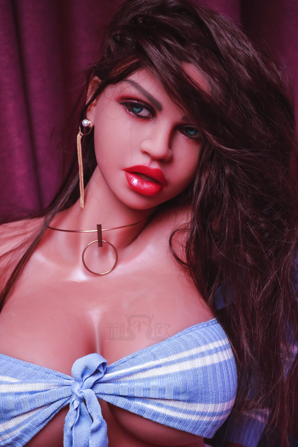 TPE Doll Head, Sexy Lifelike Sex Doll Head, Soft Doll Head with Wigs & Oral Hole ,#LA