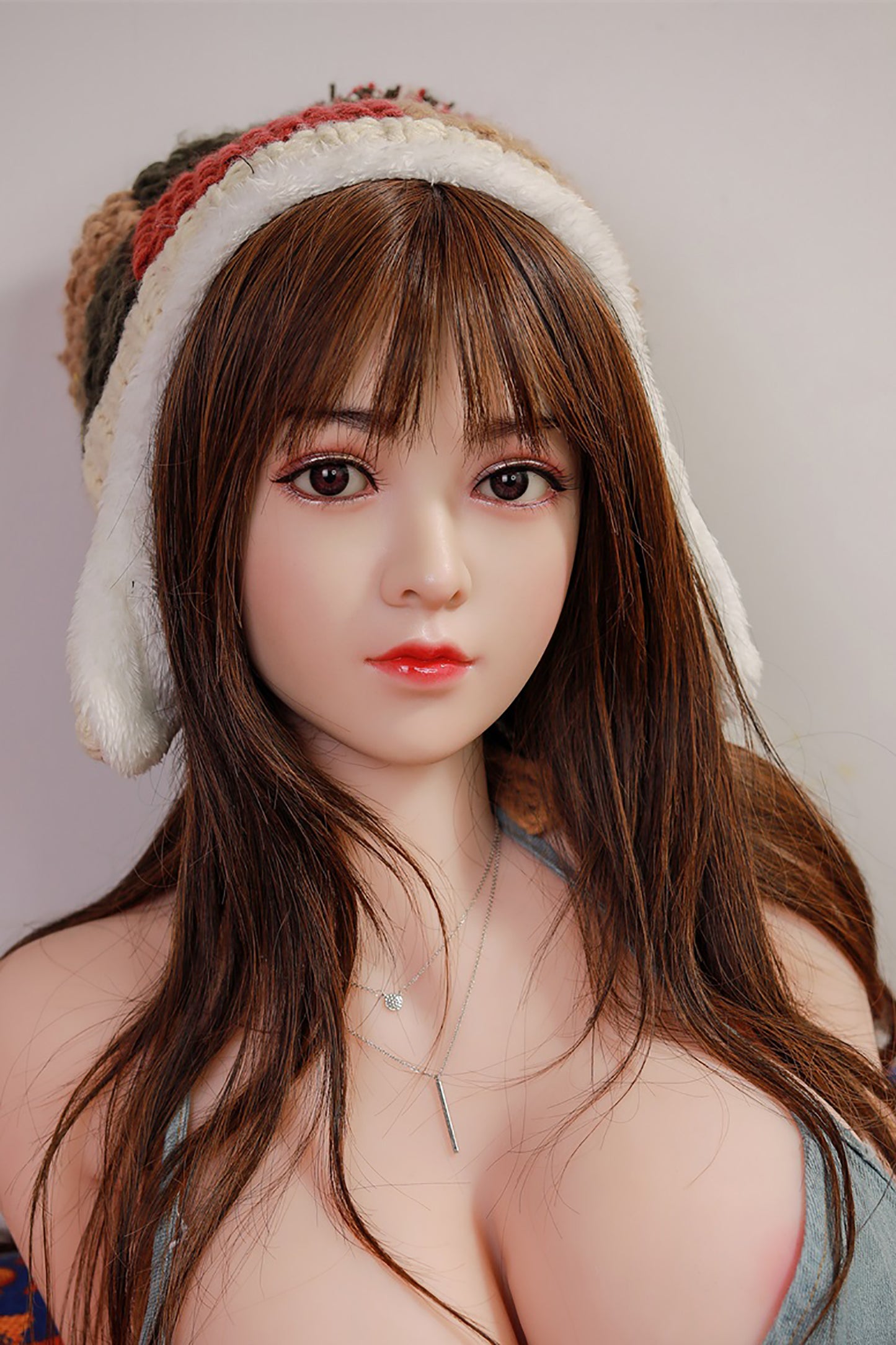 Silicone Doll Head, Beautiful Lifelike Sex Doll Head, Hair Transplant / Implant Hair , No Oral ,#LA