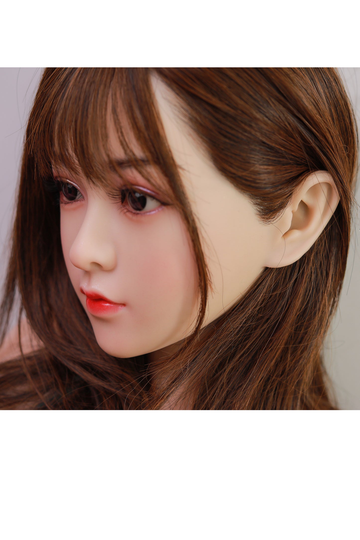 Silicone Doll Head, Beautiful Lifelike Sex Doll Head, Hair Transplant / Implant Hair , No Oral ,#LA