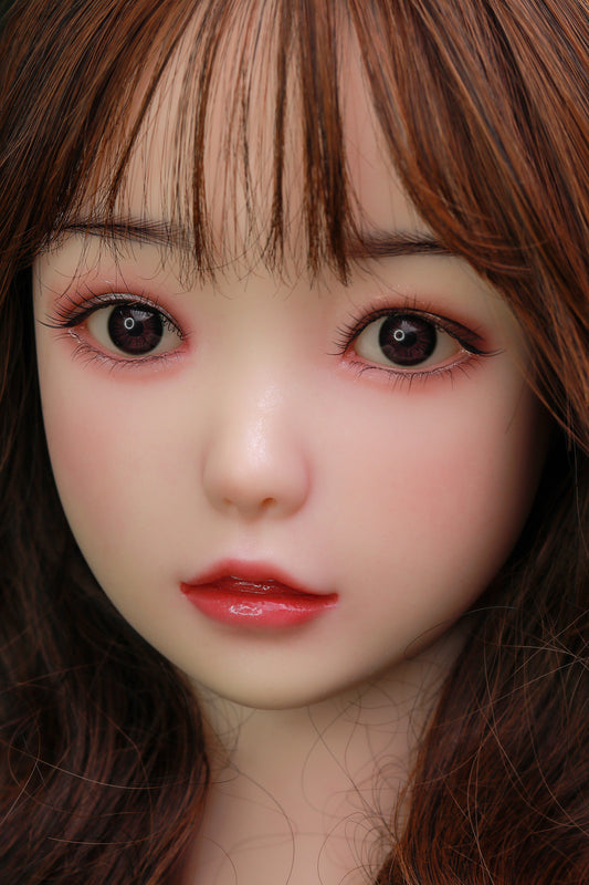 Silicone Doll Head, Cute Lifelike Sex Doll Head, Hair Transplant / Implant Hair , No Oral ,#LA