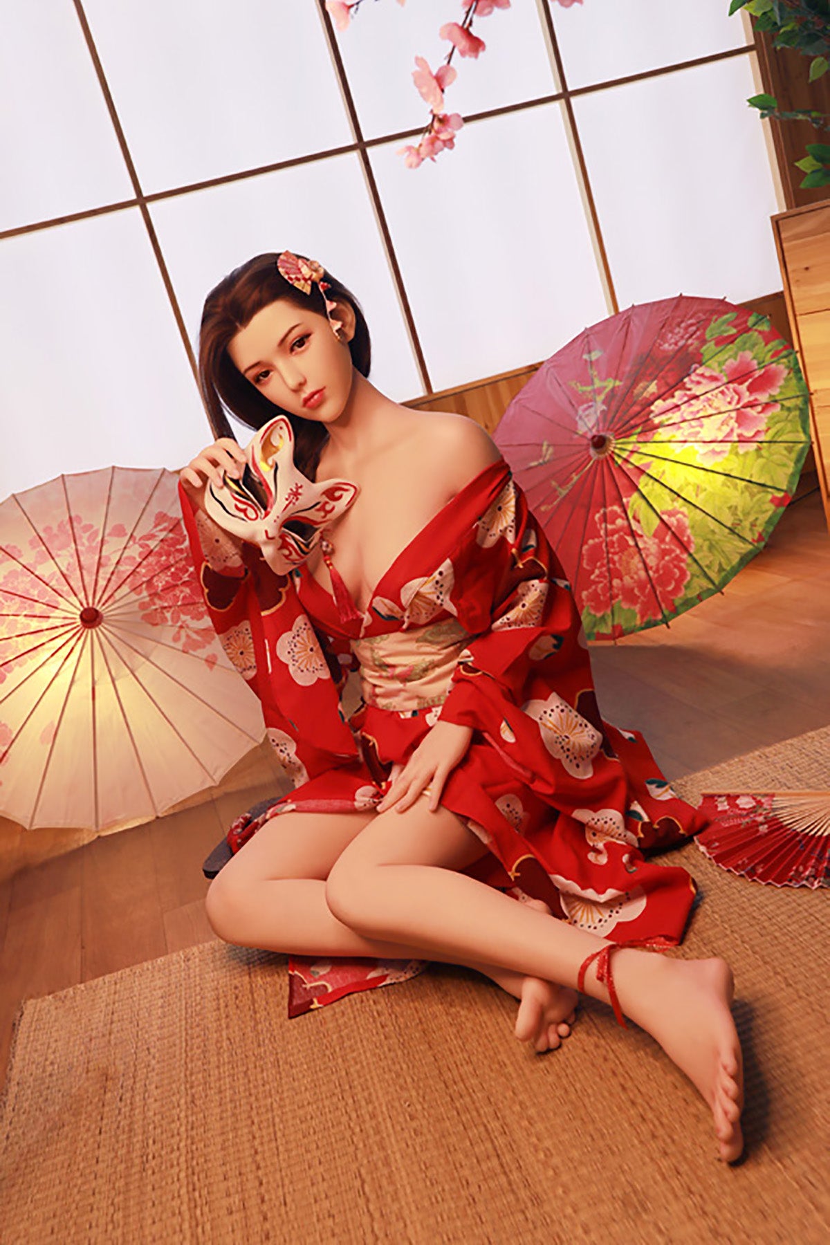 170cm(5ft7) Silicone Head + TPE Body Japanese Sex Dolls ,Elegant Beauty Love Dolls with Wigs, Tool Kit , No Oral ,#LA