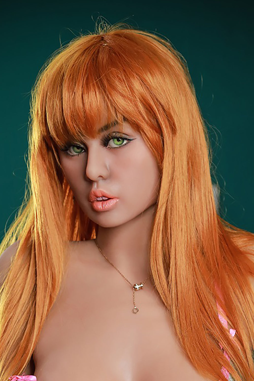 TPE Doll Head, Sexy Lifelike Sex Doll Head, Soft Doll Head with Wigs & Oral Hole ,#LA