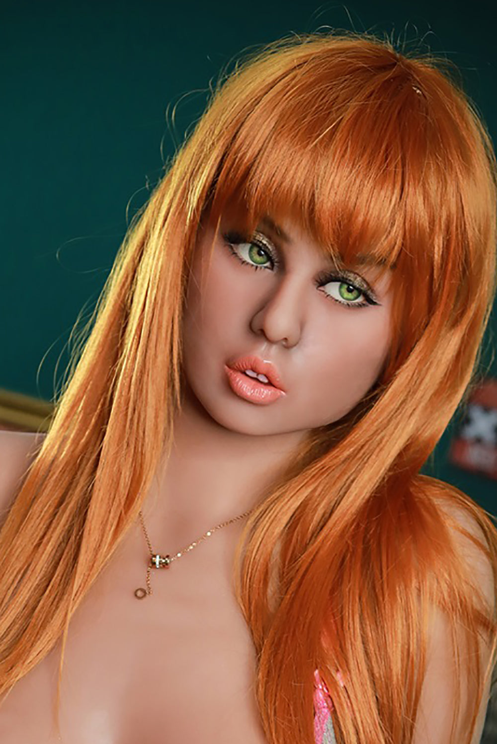 TPE Doll Head, Sexy Lifelike Sex Doll Head, Soft Doll Head with Wigs & Oral Hole ,#LA