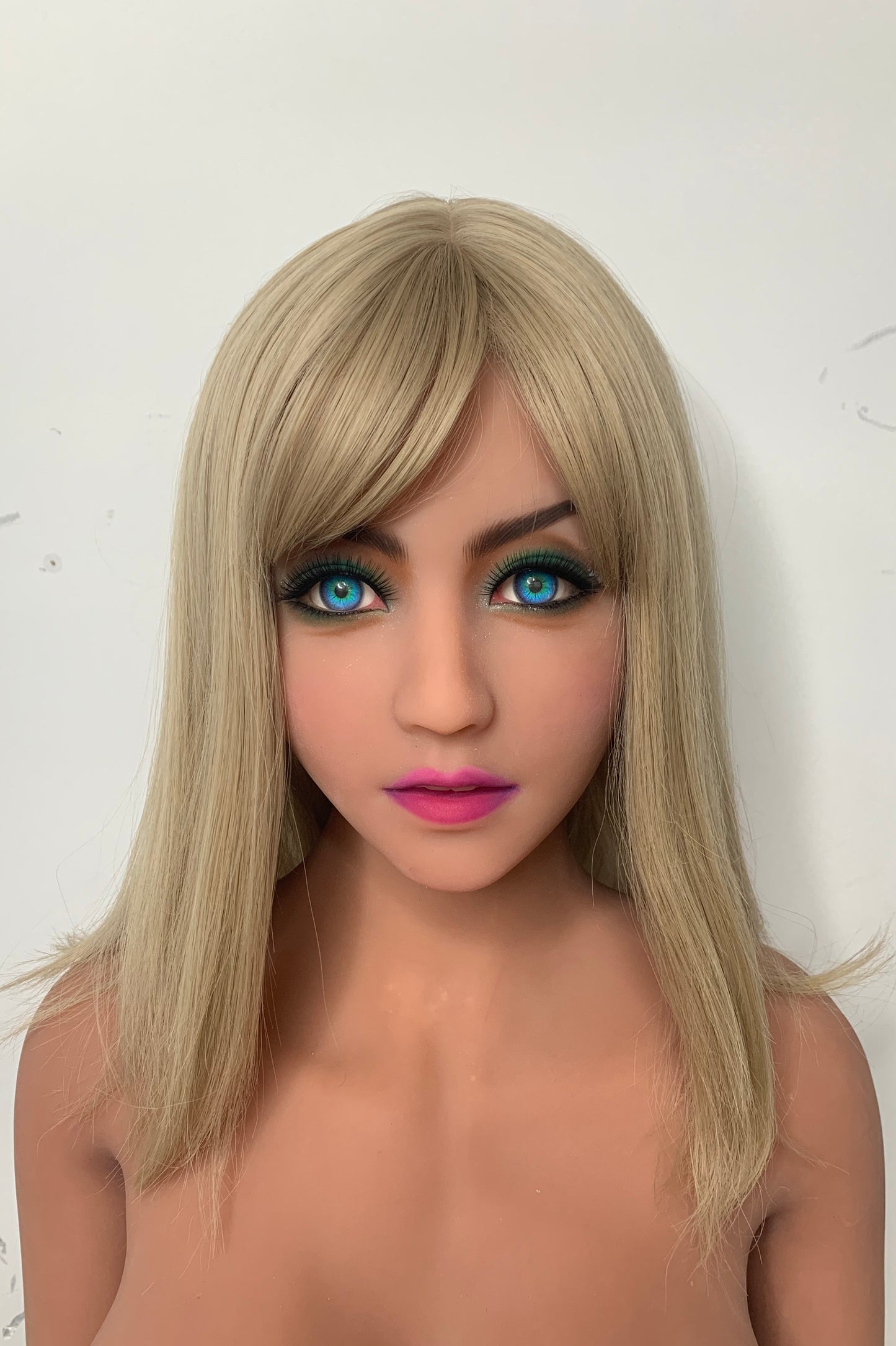 TPE Doll Head, Sexy Lifelike Sex Doll Head, Soft Doll Head with Wigs & Oral Hole ,#LA