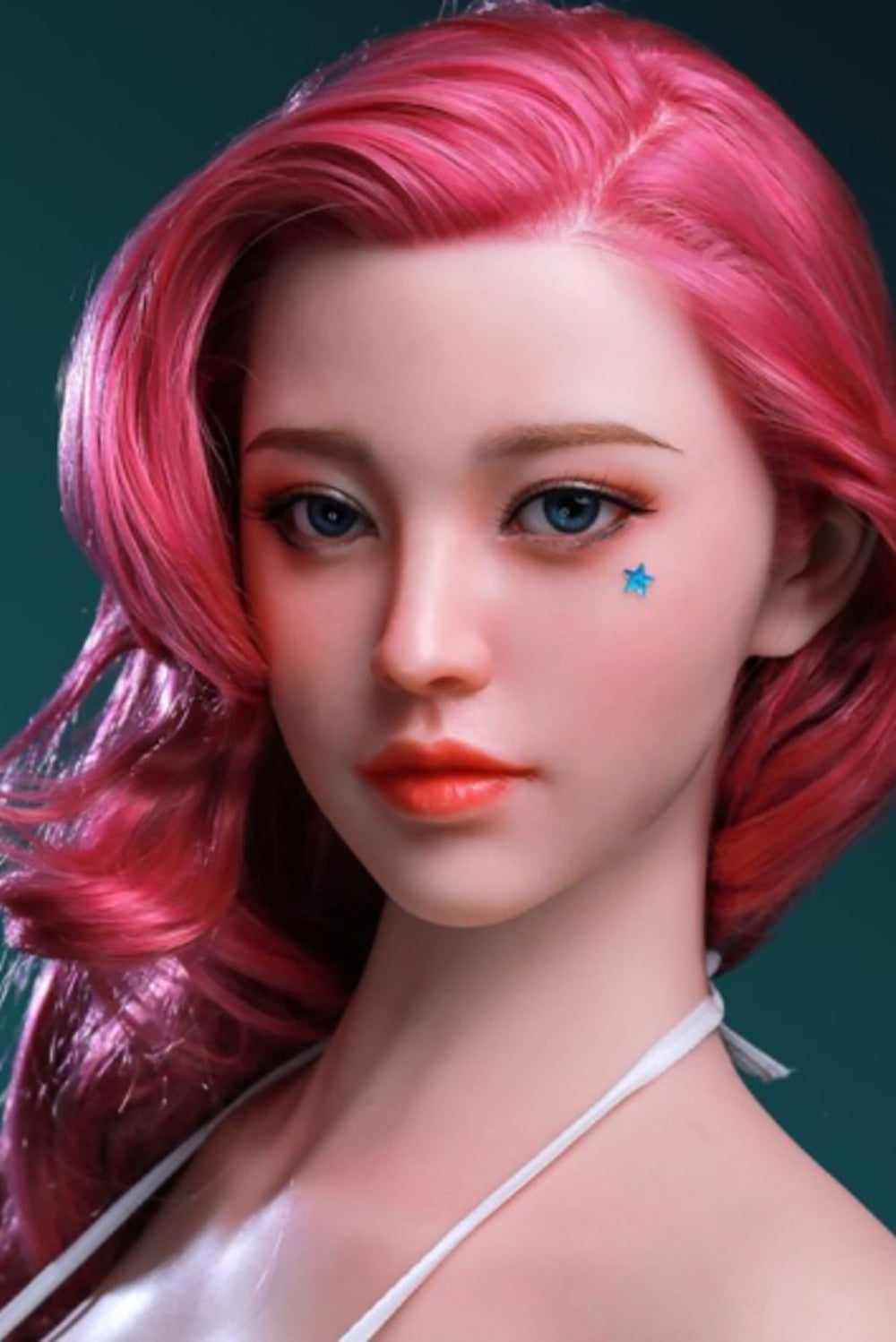 Silicone Doll Head, Elegant Lifelike Sex Doll Head, Hair Transplant / Implant Hair , No Oral ,#LA