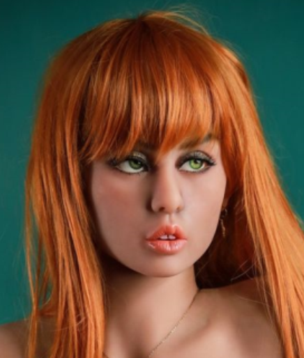 TPE Doll Head, Sexy Lifelike Sex Doll Head, Soft Doll Head with Wigs & Oral Hole ,#LA