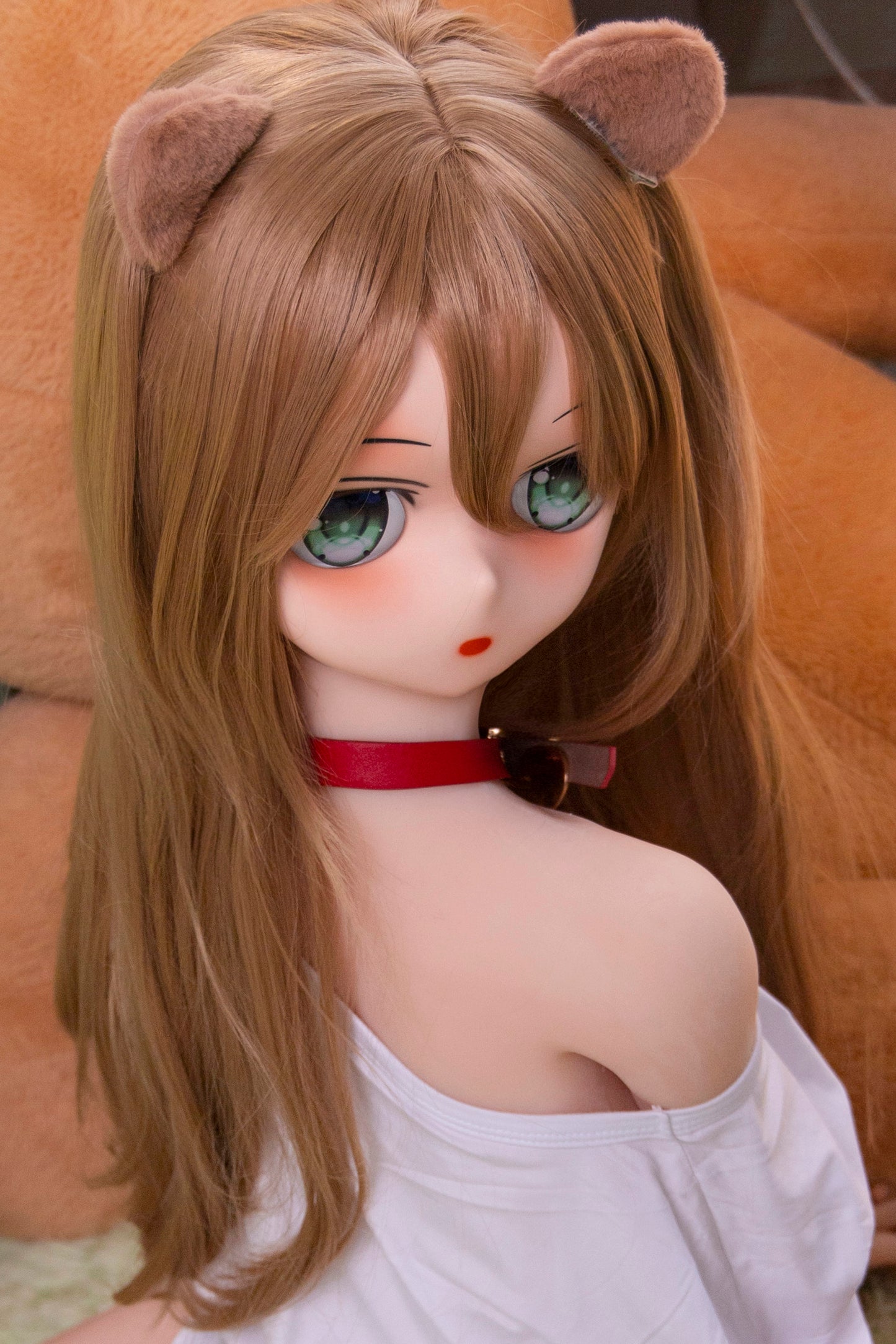 PVC Doll Head, Anime Doll Head, Adorably Fierce Kitten, with Wig, Popular Toys, #DG