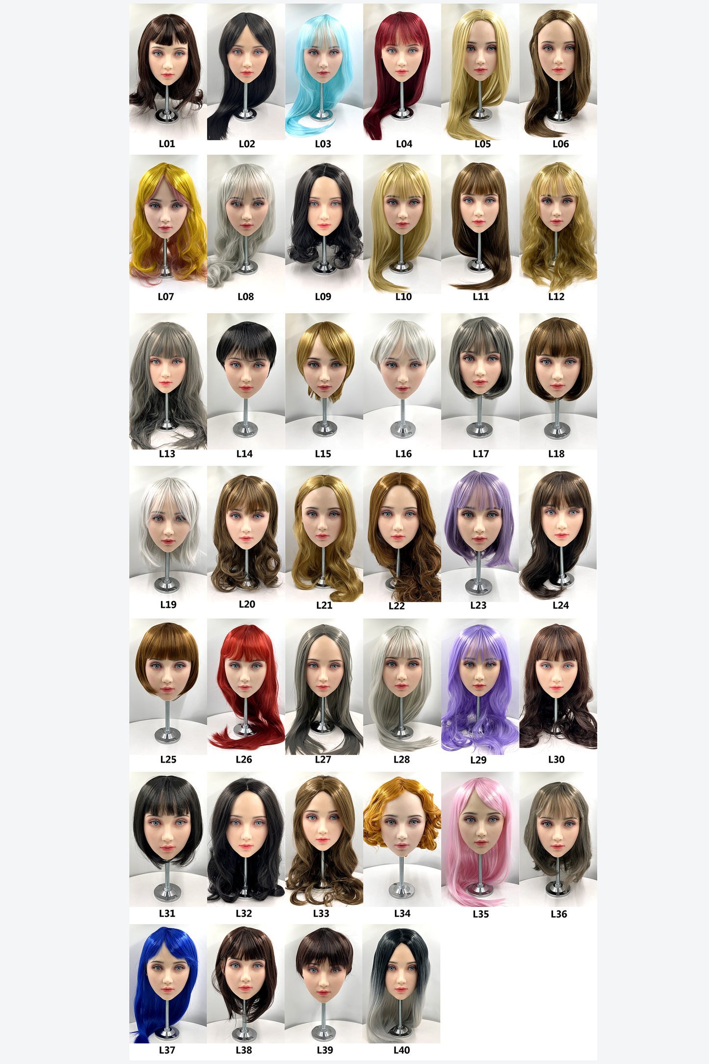 Long Straight Wigs, Various Hairstyles, Long Hair in Multiple Colors for Personal Use, Doll, or Mannequin Styling, #LG